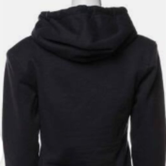 A_PLAN_APPLICATION Navy Cropped Cotton Sweatshirt Hoodie - Picture 3 of 3